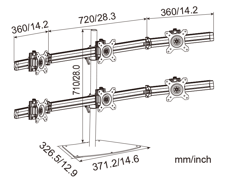Aluminum Monitor Arm VM-MP260SL